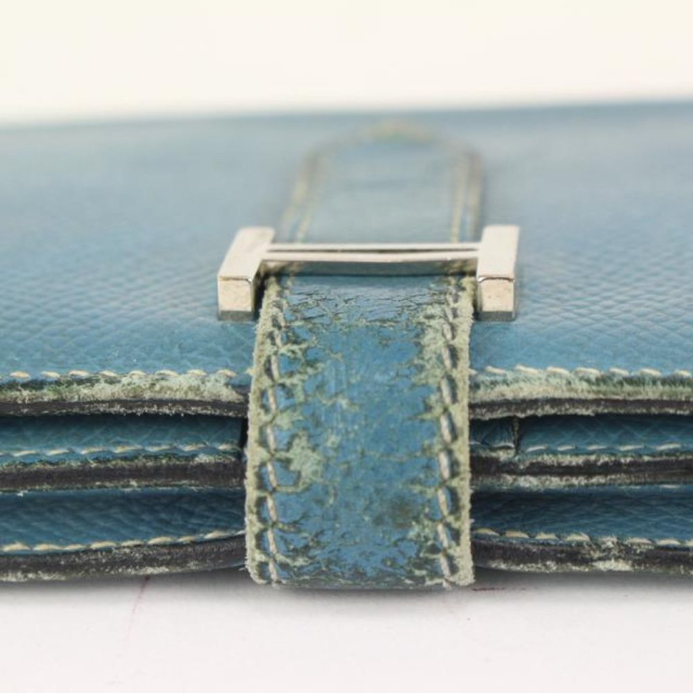 Hermès Blue Jean Bearn Bifold Long Flap 6her721 - Picture 11 of 12